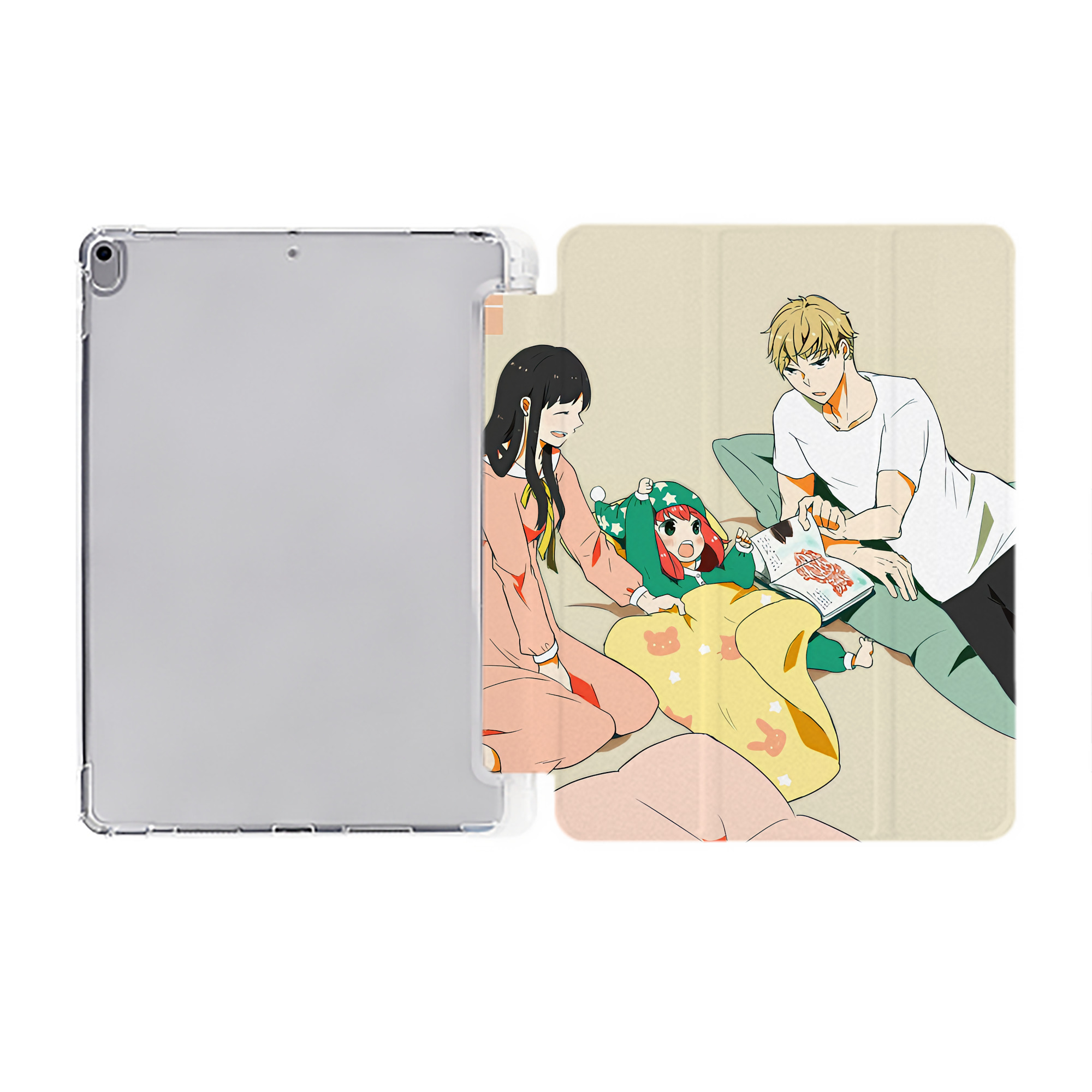 （画像用） SPY×FAMILY间谍家家酒 IPad ケース ペン収納付き 三つ折りスタンド PUレザー×シリコン 対応機種9.5/10.5/10.9インチ